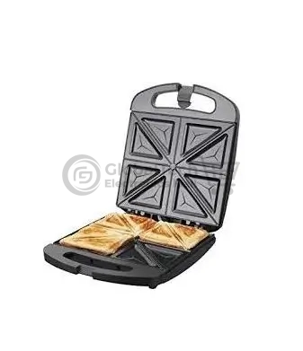 Large 4 slice electric bread toaster and sandwich maker with non-stick plates, PFOA-free coating, and automatic control switch