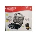 Polystar 2 slice sandwich maker with non-stick triangular plates, LED indicator, and vertical storage design