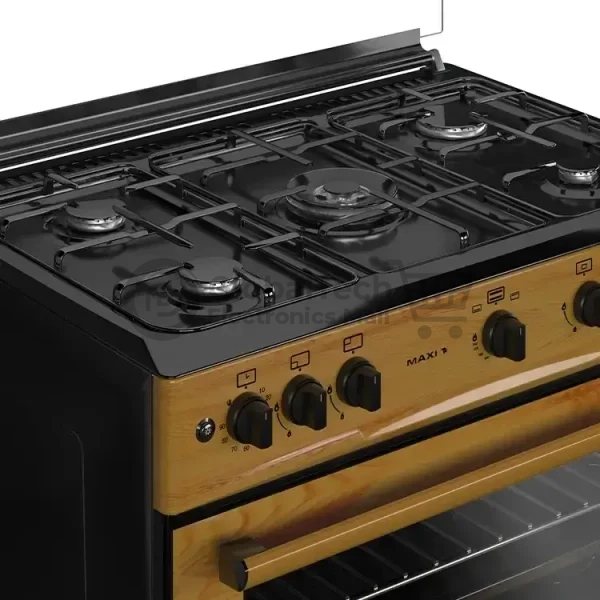 Maxi 60x90 cm Gas Cooker with 5 Burners – Wood