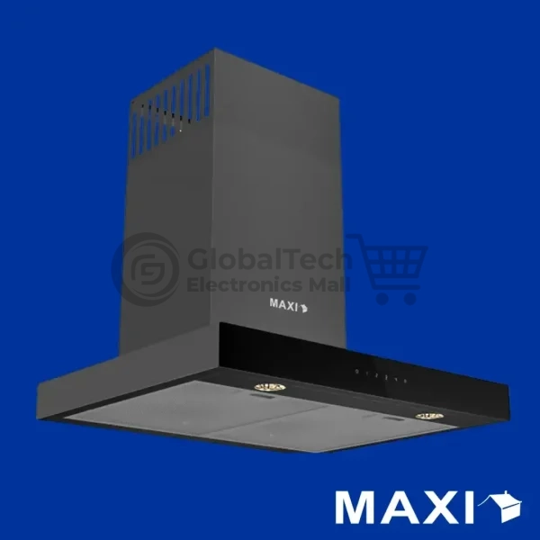 Maxi 90cm Black Glass T-Shaped Hood (Model D011BL)