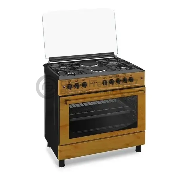 Maxi 6-Burner Gas Cooker 60x90, Wood Style Finish