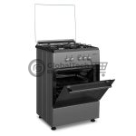 Maxi 4-Burner Gas Cooker 60x60cm – Black & Grey (Basic)