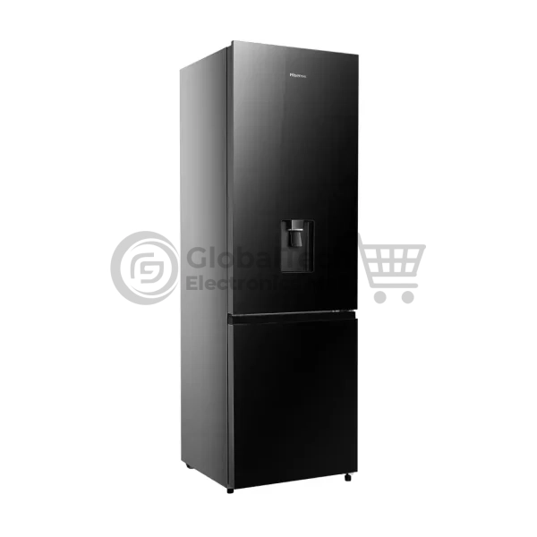 Hisense 349L Bottom Freezer Fridge (349DR) Black Glass Doors