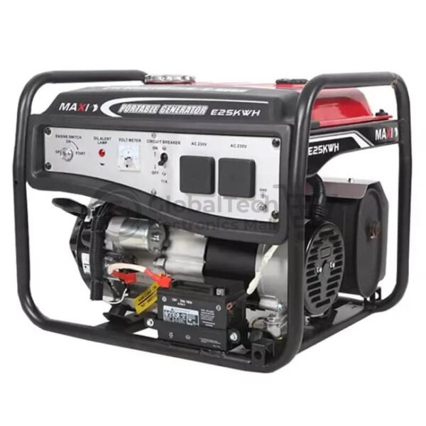 Maxi Generator 3.1kVA 2.5kW Key Start with Wheels (E25KWH)