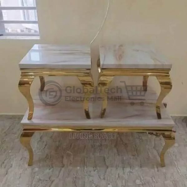 Animal Leg Marble Coffee Table Set with 2 Side Stools