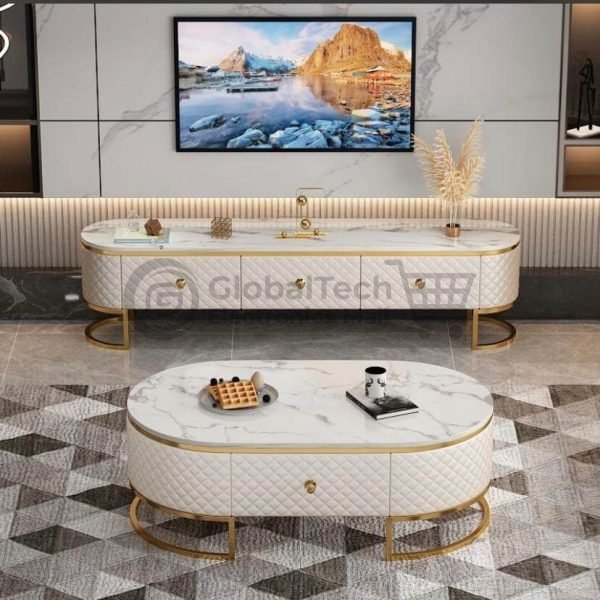 Exclusive Luxury Marble Centre Table with Matching TV Stand
