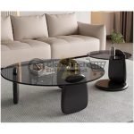 Modern 2-in-1 Tempered Glass Coffee Table
