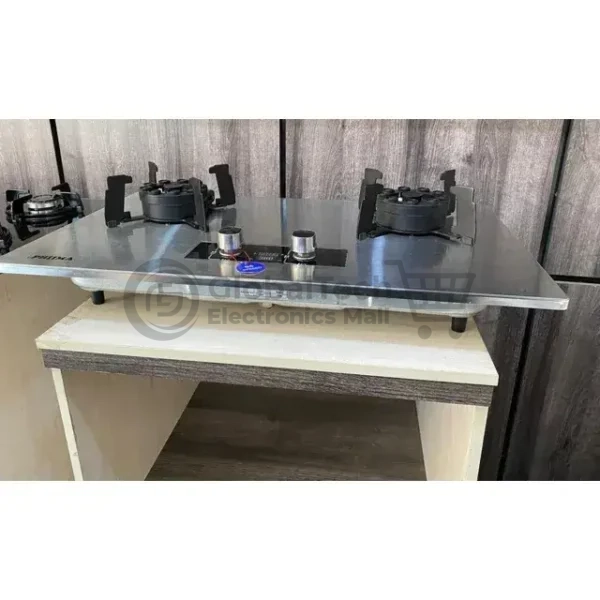 PHIIMA 2-Burner Silver Inbuilt Gas Hob – Foldable Design