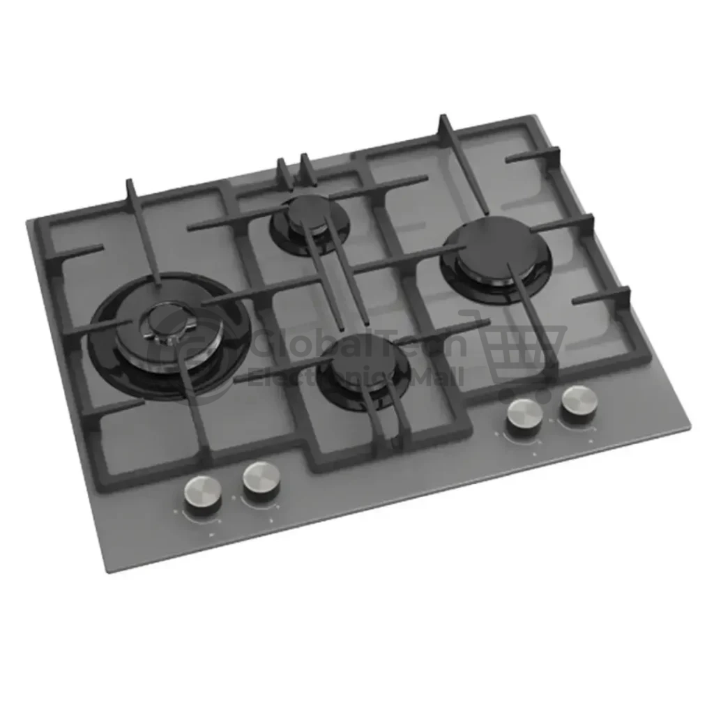 Maxi 4-Burner Tabletop Gas Cooker – Grey Glass (ED078W)